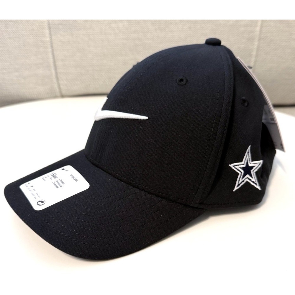 New Dallas Cowboys Cap Black/White Nike LEGACY91 Dri-Fit Strapback - Picture 7 of 10